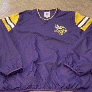 NWOT MINNESOTA VIKINGS NFL Team Apparel Stitched Windbreaker Pullover Jacket XL
